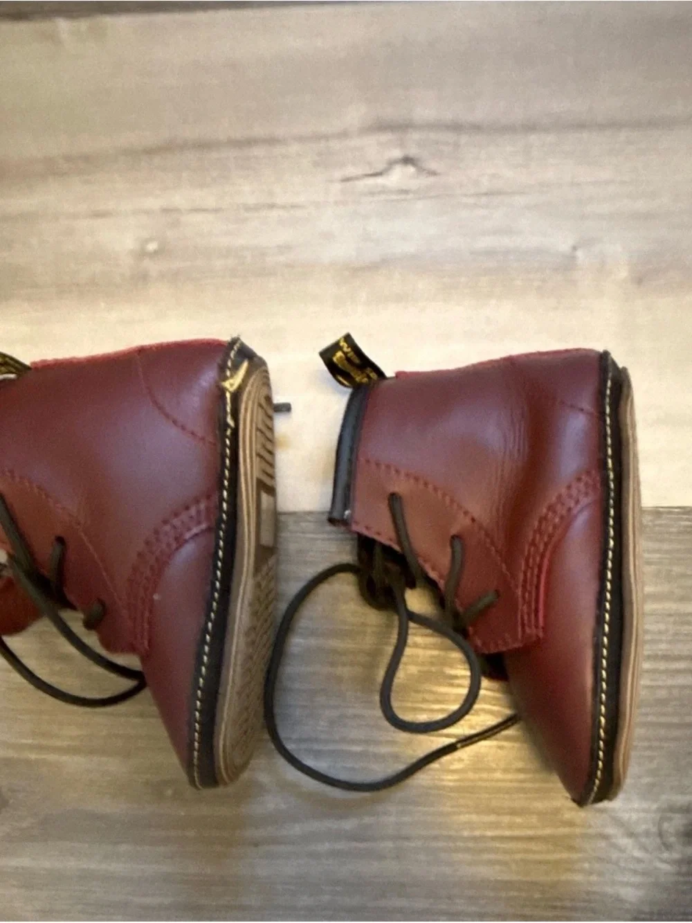 Dr. Martens Kids Burgundy Lace-Up Ankle Boots